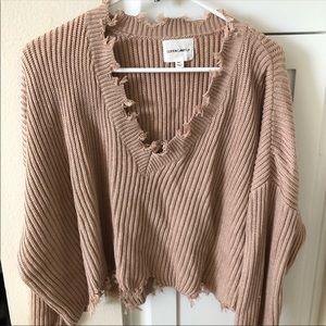 tan crop sweater